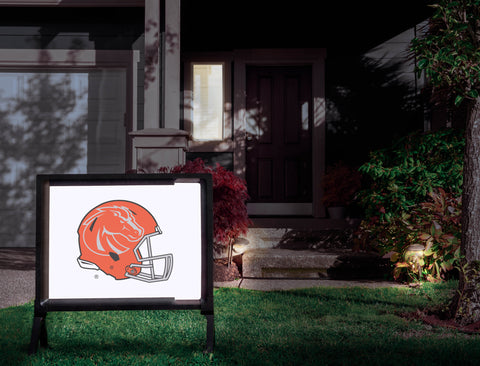 Boise State Orange Helmet Mark White Yardsy Sign