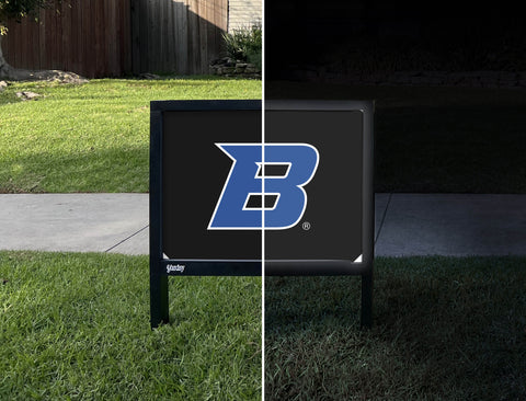 Boise State B Academic Mark Black Yardsy Sign - Day Night