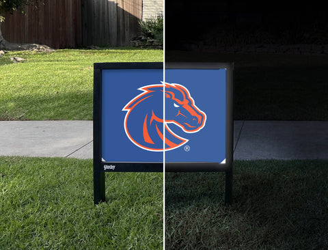 Boise State Broncos Primary Mark Blue Yardsy Sign - Day Night