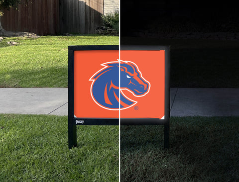 Boise State Broncos Primary Mark Orange Yardsy Sign - Day Night