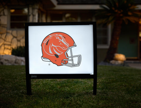 Boise State Orange Helmet Mark White Yardsy Sign - Hero