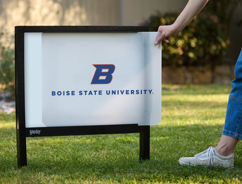 Boise State Primary Academic Mark White Yardsy Sign - Interchangeable