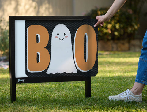 Boo The Cute Ghost Yardsy Sign - Interchangeable
