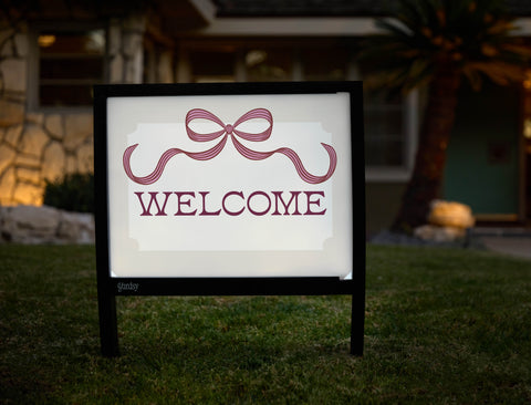 Bow Border Welcome Yardsy Sign - Hero