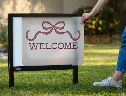 Bow Border Welcome Yardsy Sign - Interchangeable