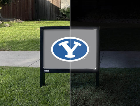 Brigham Young Athletics Mark Gray Yardsy Sign - Day Night