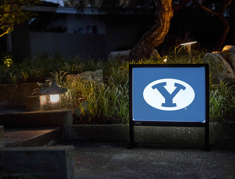 Brigham Young Athletics Mark Royal Blue Yardsy Sign - Flat Feet