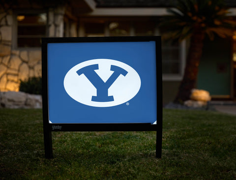Brigham Young Athletics Mark Royal Blue Yardsy Sign - Hero