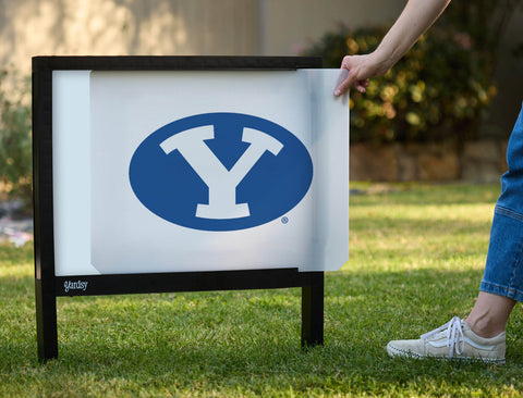 Brigham Young Athletics Mark White Yardsy Sign - Interchangeable