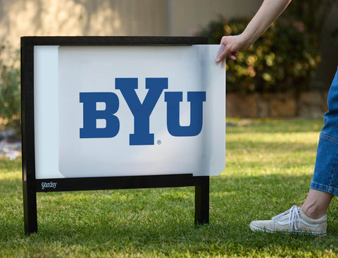 Brigham Young BYU Mark White Yardsy Sign - Interchangeable