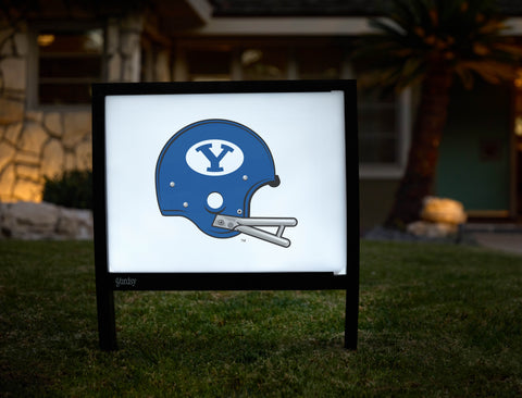 Brigham Young Helmet Blue Mark White Yardsy Sign - Hero