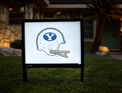 Brigham Young Helmet Mark White Yardsy Sign - Hero