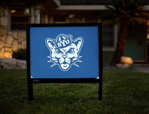 Brigham Young Mascot Royal Blue Yardsy Sign - Hero