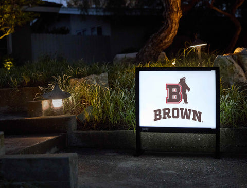 Brown University B Bear White Yardsy Sign - Flat Feet