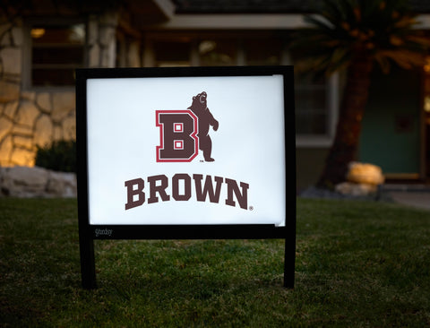 Brown University B Bear White Yardsy Sign - Hero