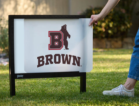 Brown University B Bear White Yardsy Sign - Interchangeable