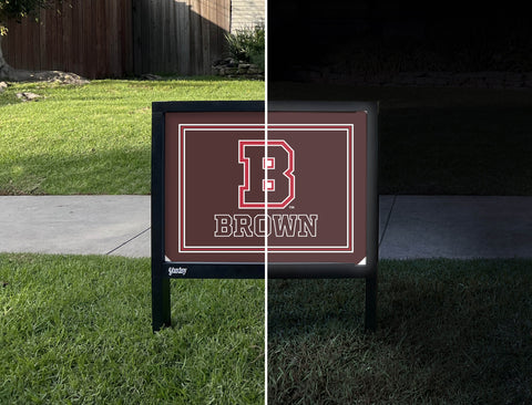 Brown University B Brown Yardsy Sign - Day Night