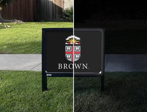 Brown University Black Yardsy Sign - Day Night