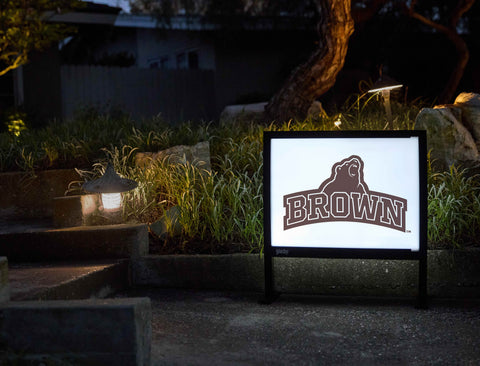 Brown University Mascot White Yardsy Sign - Flat Feet