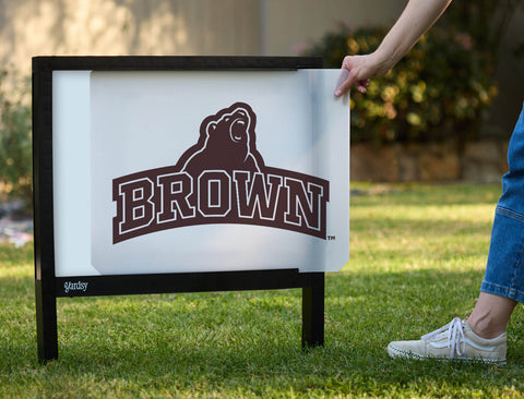 Brown University Mascot White Yardsy Sign - Interchangeable