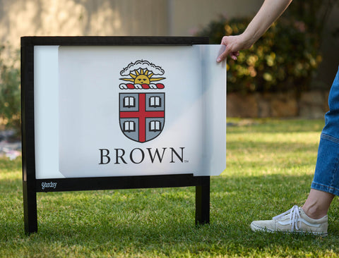 Brown University White Yardsy Sign - Interchangeable