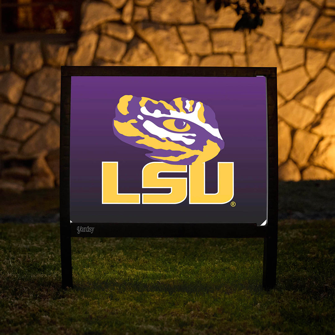 LSU Yard Sign – Solar Light-Up Tigers Decor | Yardsy