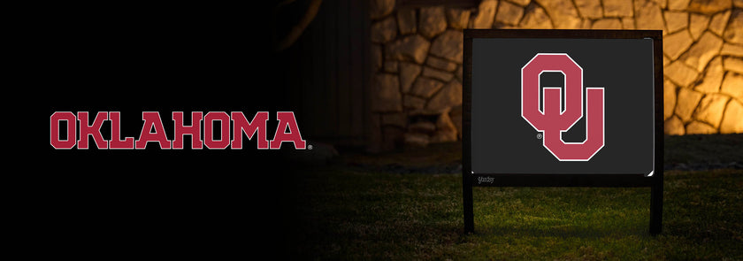 Oklahoma Yard Sign – Solar Light-Up Sooners Decor | Yardsy