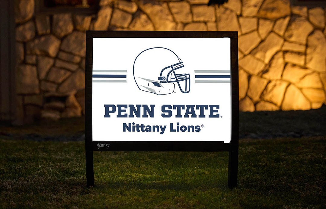 Penn State Yard Sign – Solar Light-Up Nittany Lions | Yardsy