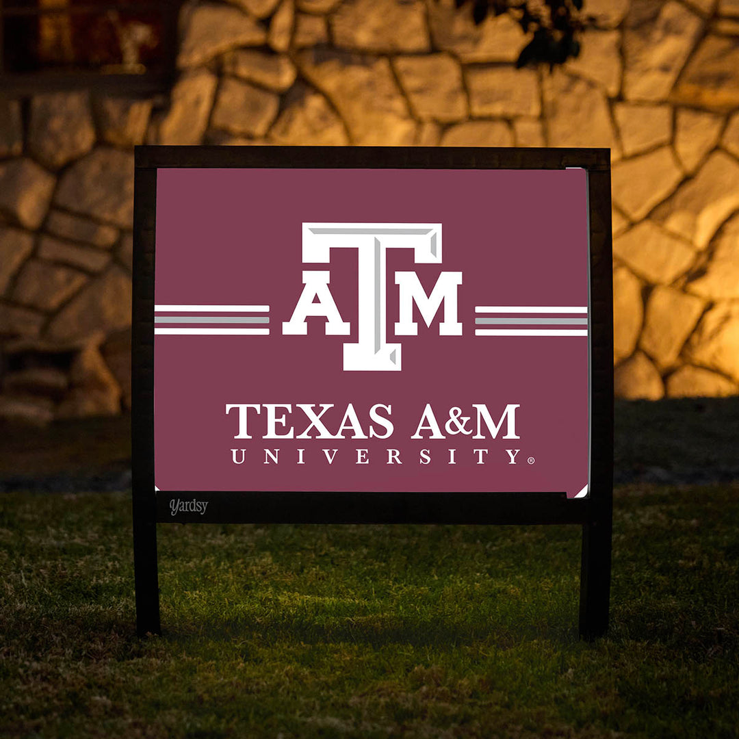 Texas A&M Yard Sign – Solar Light-Up Aggies Decor | Yardsy
