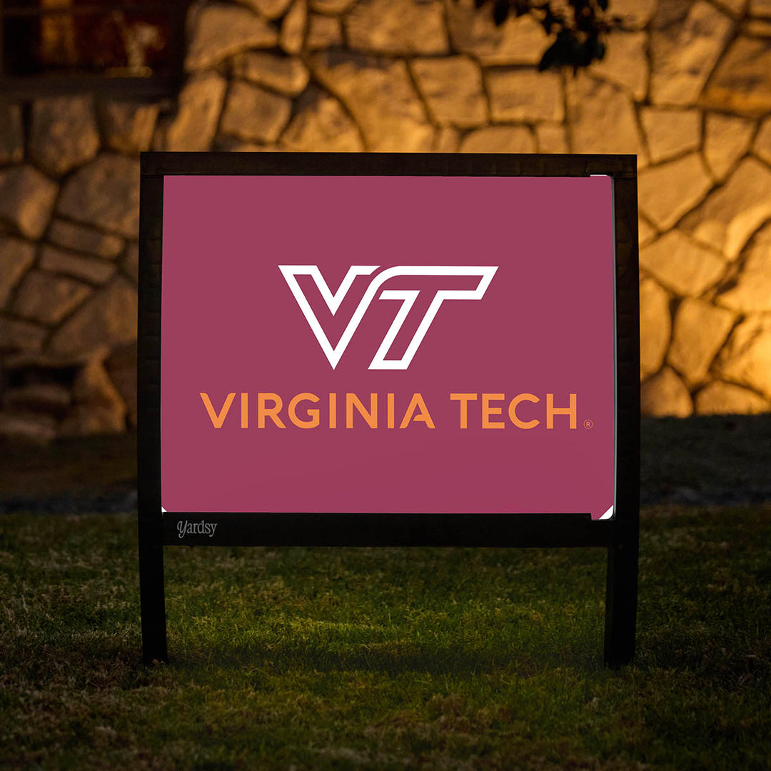 Virginia Tech Yard Sign – Solar Light-Up Hokies | Yardsy
