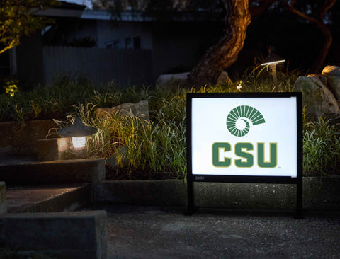CSU Logo White Yardsy Sign - Flat Feet