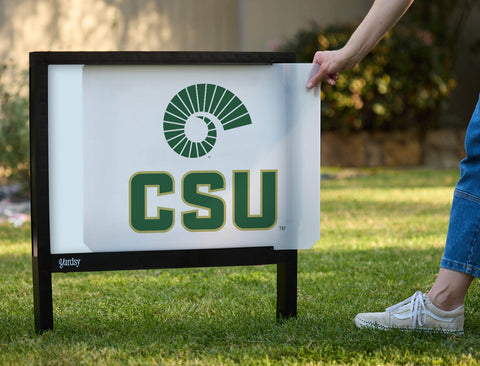 CSU Logo White Yardsy Sign - Interchangeable