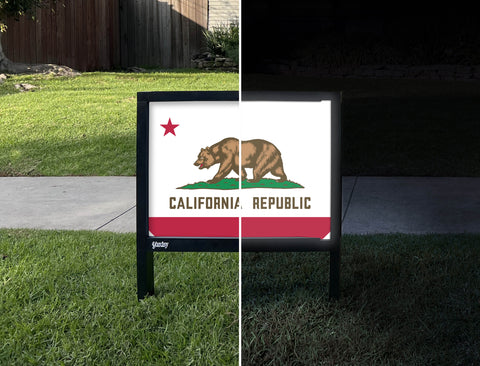 California State Flag Yardsy Sign - Day Night