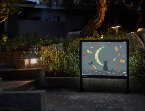 Cat And Moon Fall Yardsy Sign - Flat Feet