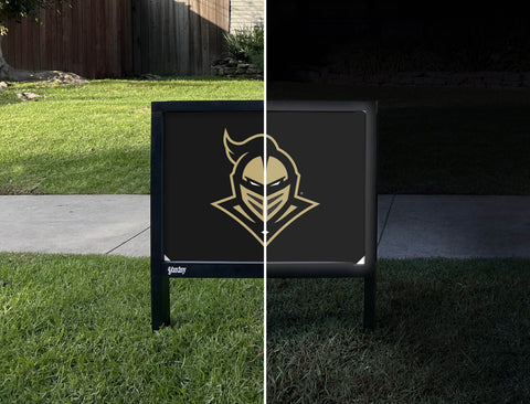UCF Knights Mark Black Yardsy Sign - Day Night