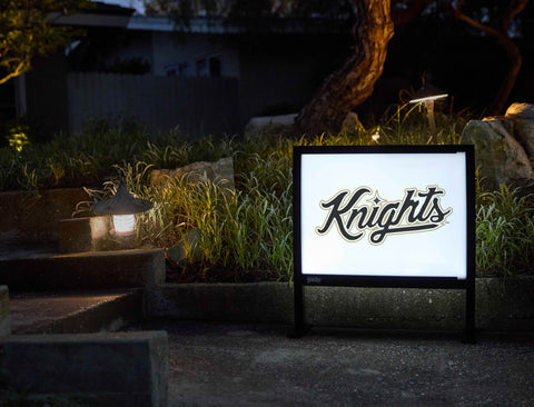 UCF Knights Script Mark White Yardsy Sign - Flat Feet