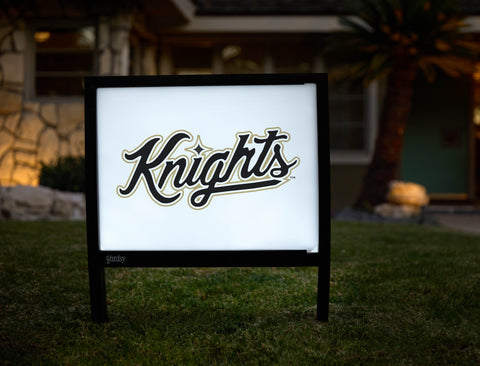 UCF Knights Script Mark White Yardsy Sign - Hero