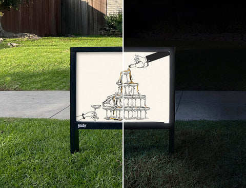 Champagne Tower Yardsy Sign