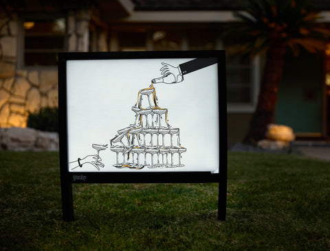 Champagne Tower Yardsy Sign