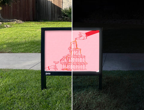 Champagne Tower Yardsy Sign