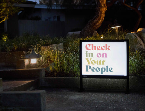 Check In On Your People Yardsy Sign - Flat Feet