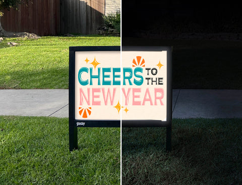 Cheers to the New Year Yardsy Sign