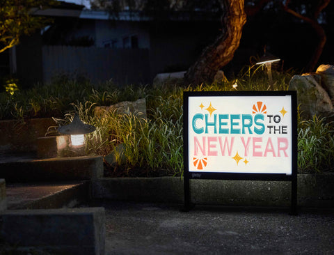 Cheers to the New Year Yardsy Sign