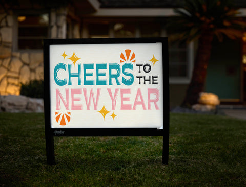 Cheers to the New Year Yardsy Sign