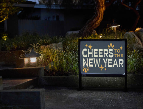 Cheers to the New Year Yardsy Sign