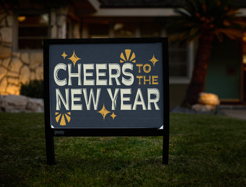 Cheers to the New Year Yardsy Sign