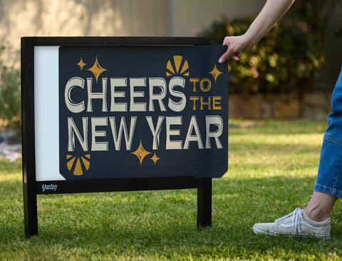 Cheers to the New Year Yardsy Sign