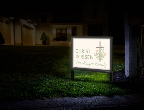 Christ Is Risen Cross Custom Yardsy Sign