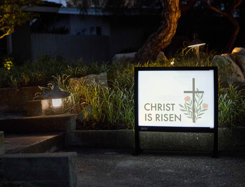 Christ Is Risen Cross Yardsy Sign - Flat Feet