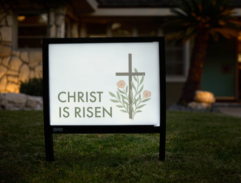 Christ Is Risen Cross Yardsy Sign - Hero